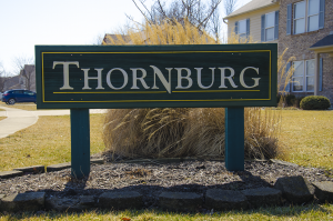 Thornburg neighborhood association entrance sign.